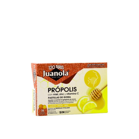 JUANOLA PROPOLIS 36 PASTILLAS GOMA LIMON Y MIEL CN 221445 | PcFarmacia