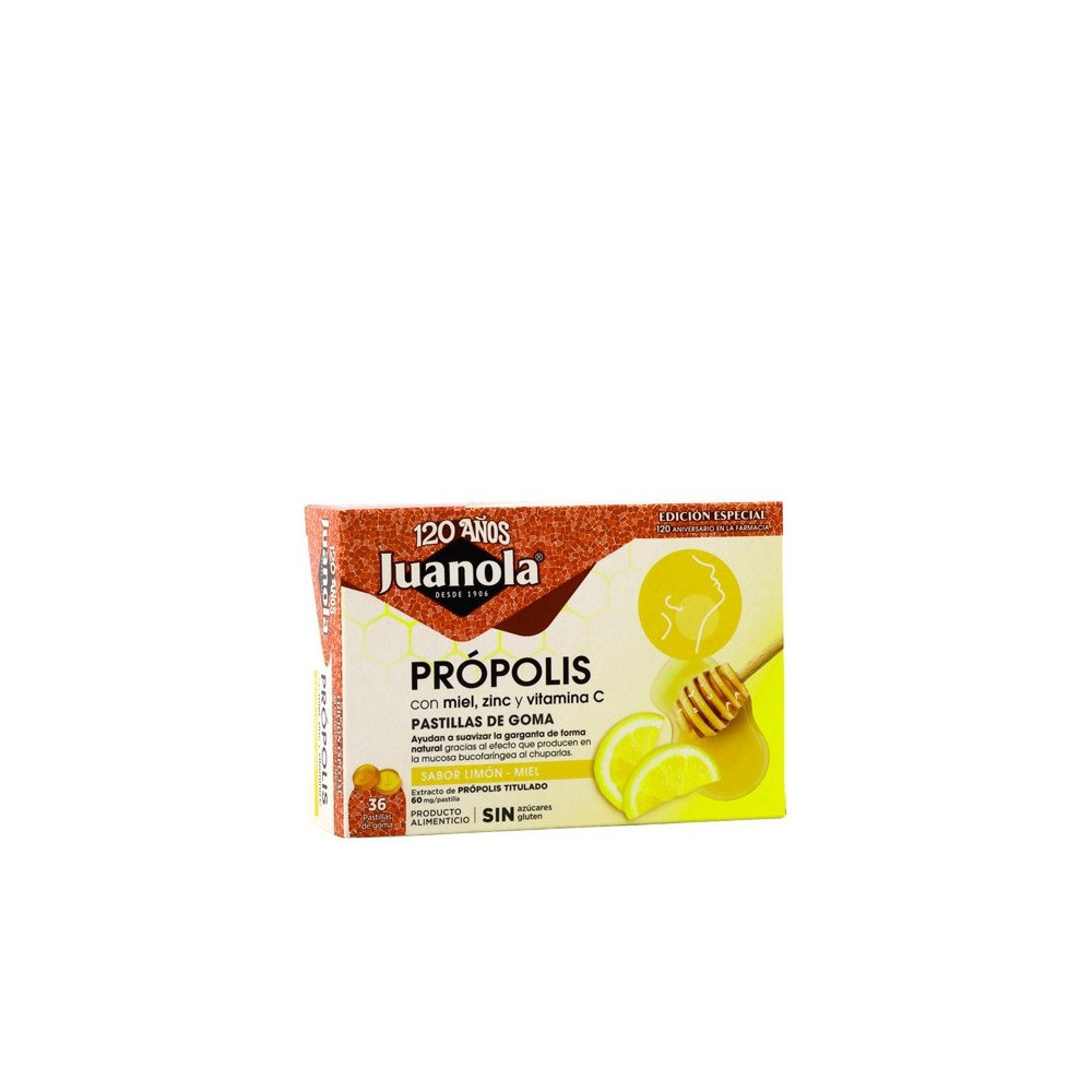 JUANOLA PROPOLIS 36 PASTILLAS GOMA LIMON Y MIEL CN 221445 | PcFarmacia