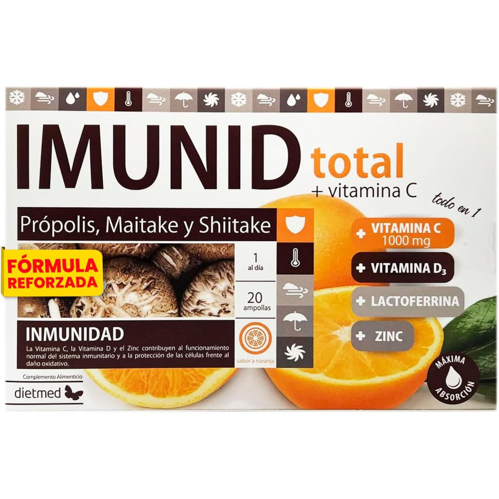 IMUNID TOTAL+ VITAMINA C DIETMET 20 AMP CN 001519 | PcFarmacia