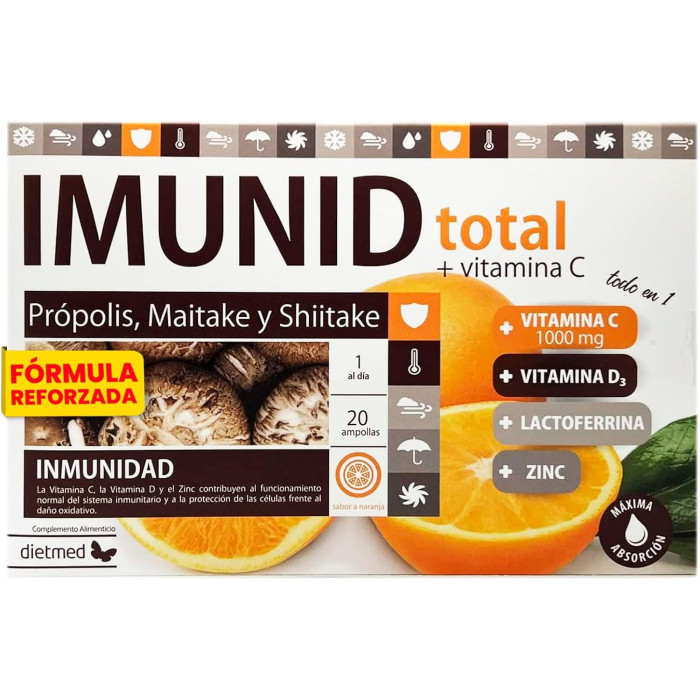 IMUNID TOTAL+ VITAMINA C DIETMET 20 AMP CN 001519 | PcFarmacia